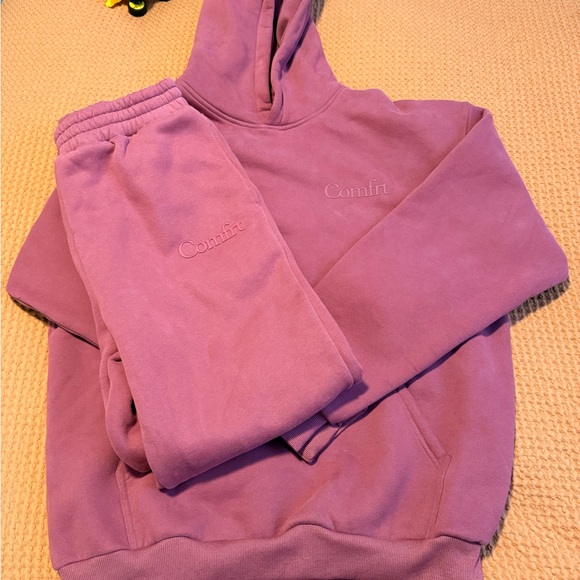 Comfrt Pants - Comfrt minimalist Hoodie & Sweatpants Set - berry